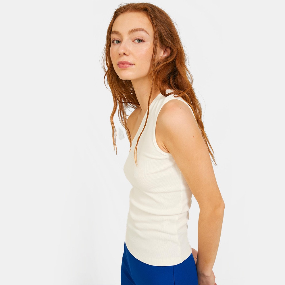 JJXX One Shoulder Rib Γυναικείο Αμάνικο T-shirt