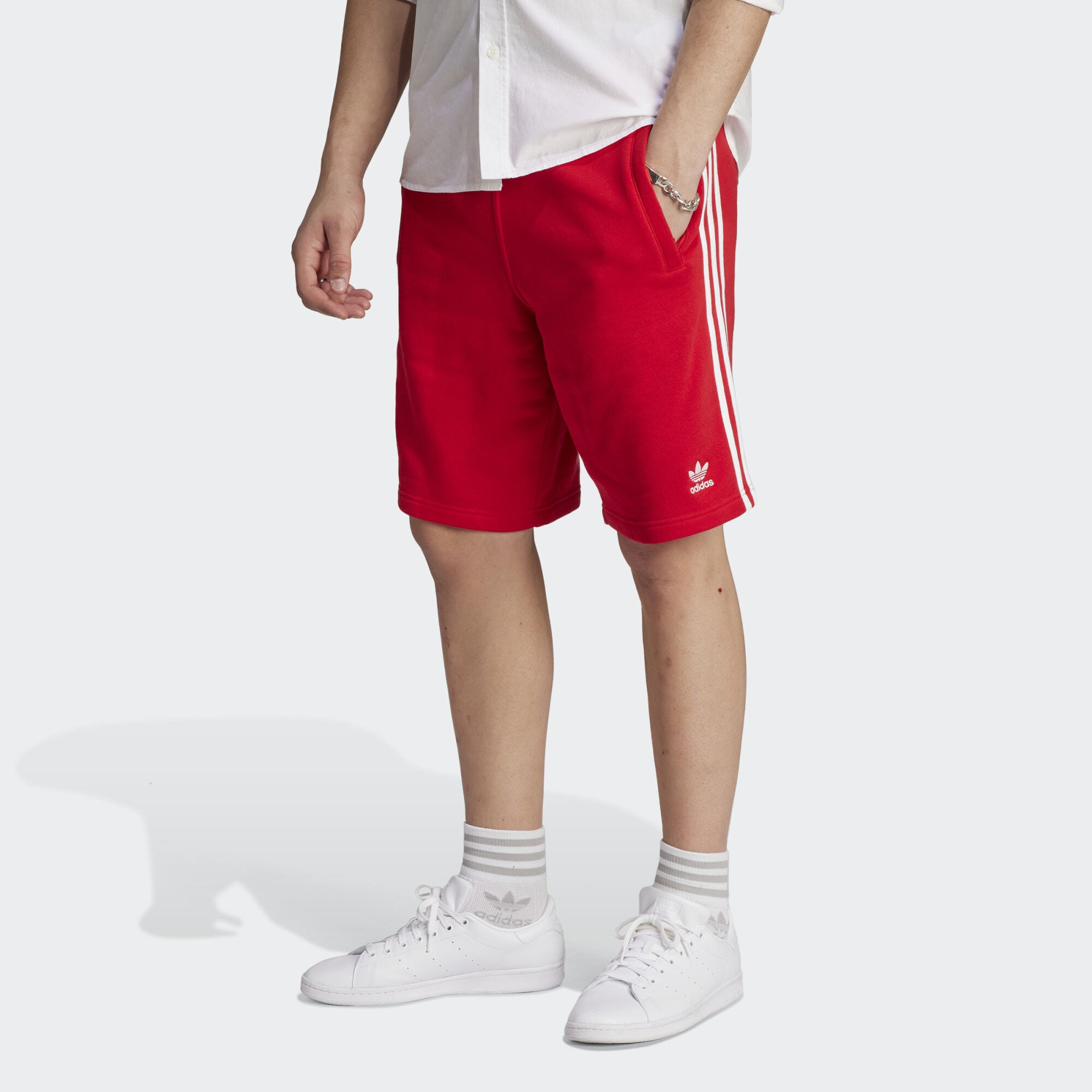 adidas Originals 3 - Stripes Sweat Shorts Better Scarlet IP1342 - adidas campus chalk white blue eyes black jeans