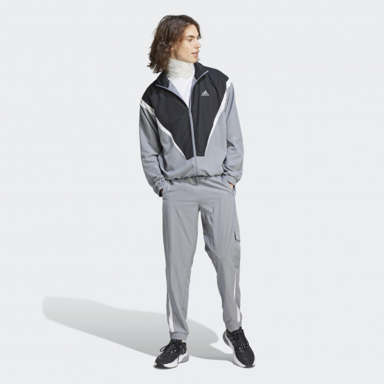 adidas Sportswear Woven - adidas Borrows from Vintage Shoes for the New ShadowTurf - Hooded Track Suit Grey / Black IJ6072