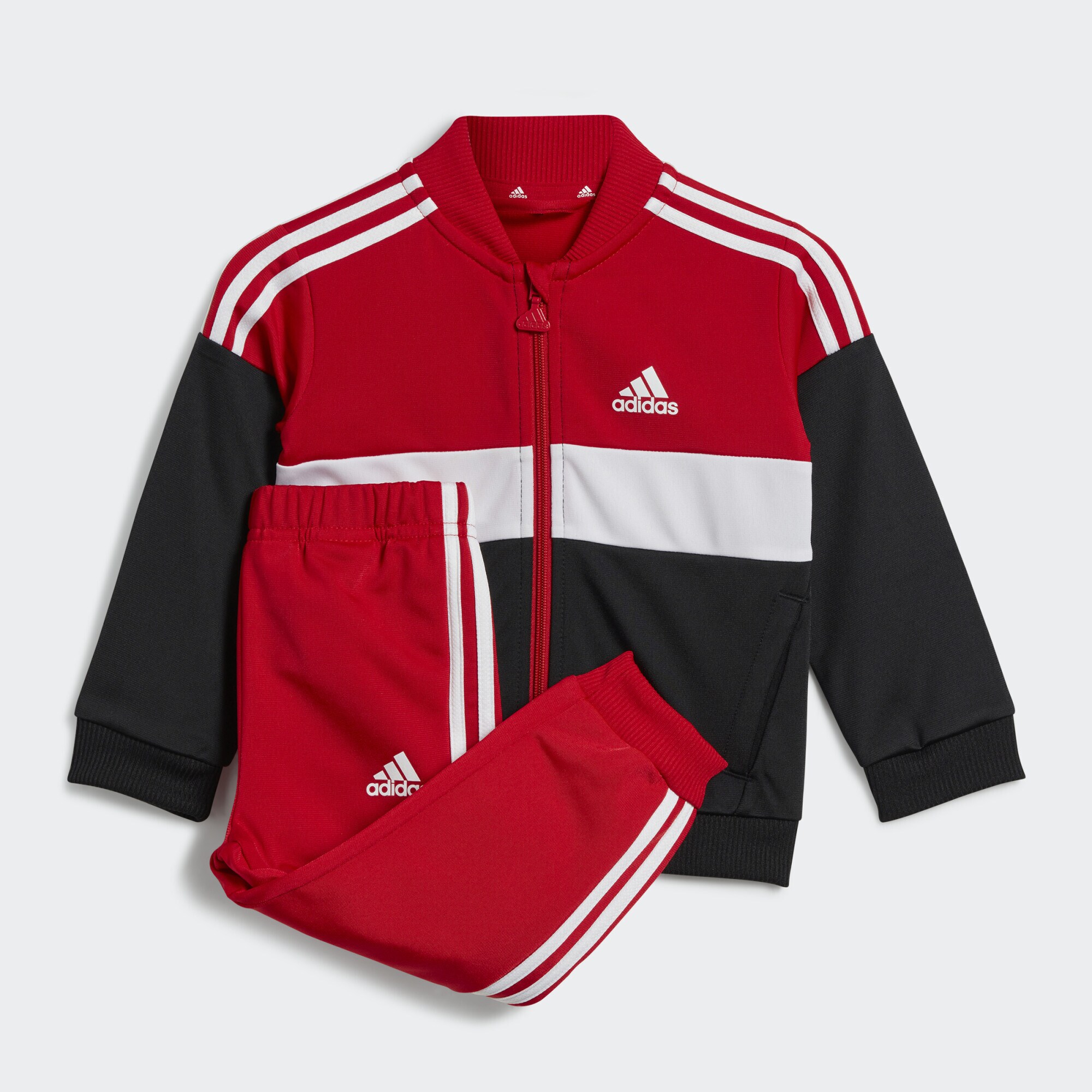 adidas Tiberio 3 Stripes Colorblock Shiny Track Suit Kids