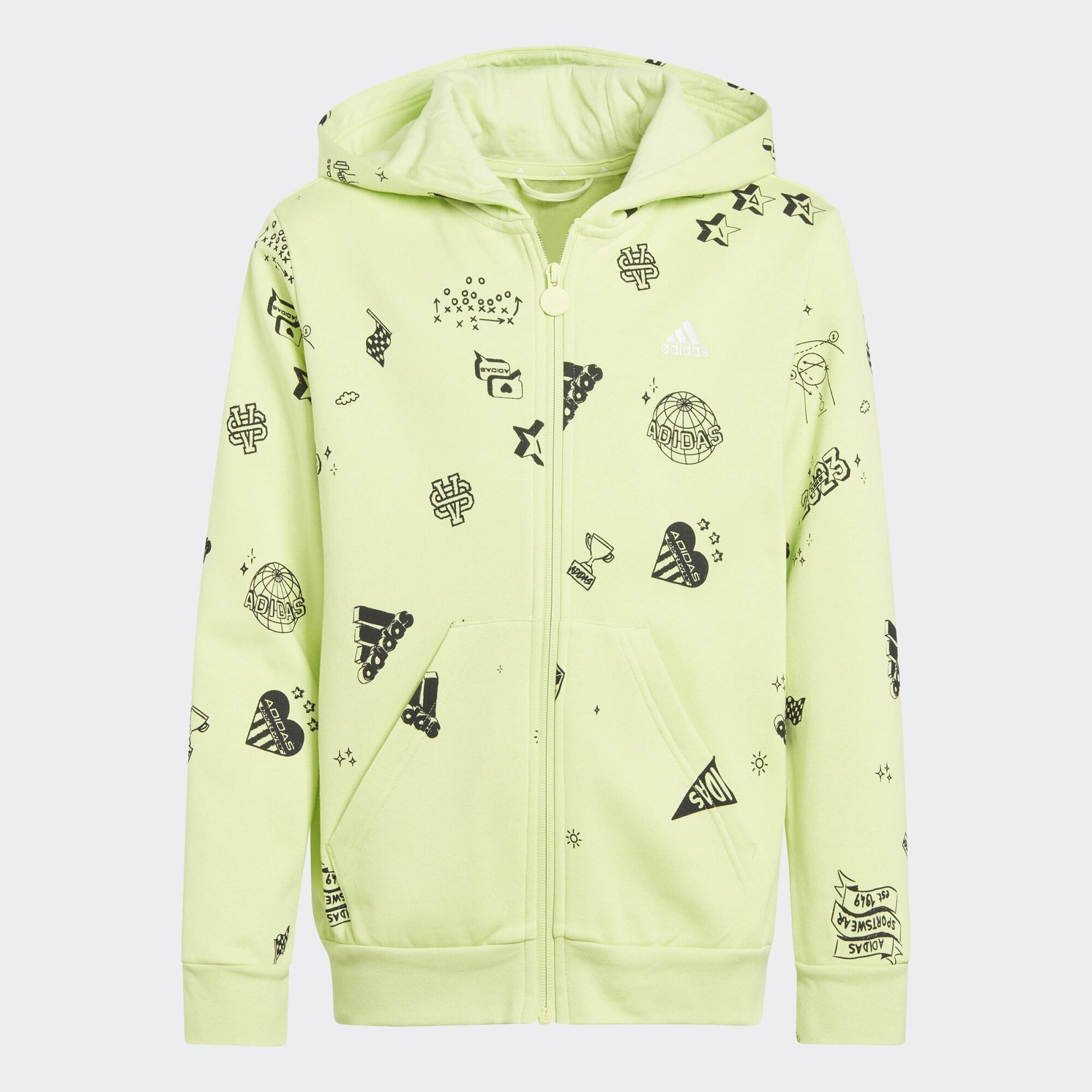 adidas Brand Love Allover Print Full-Zip Hoodie Kids (9000155568_70996)