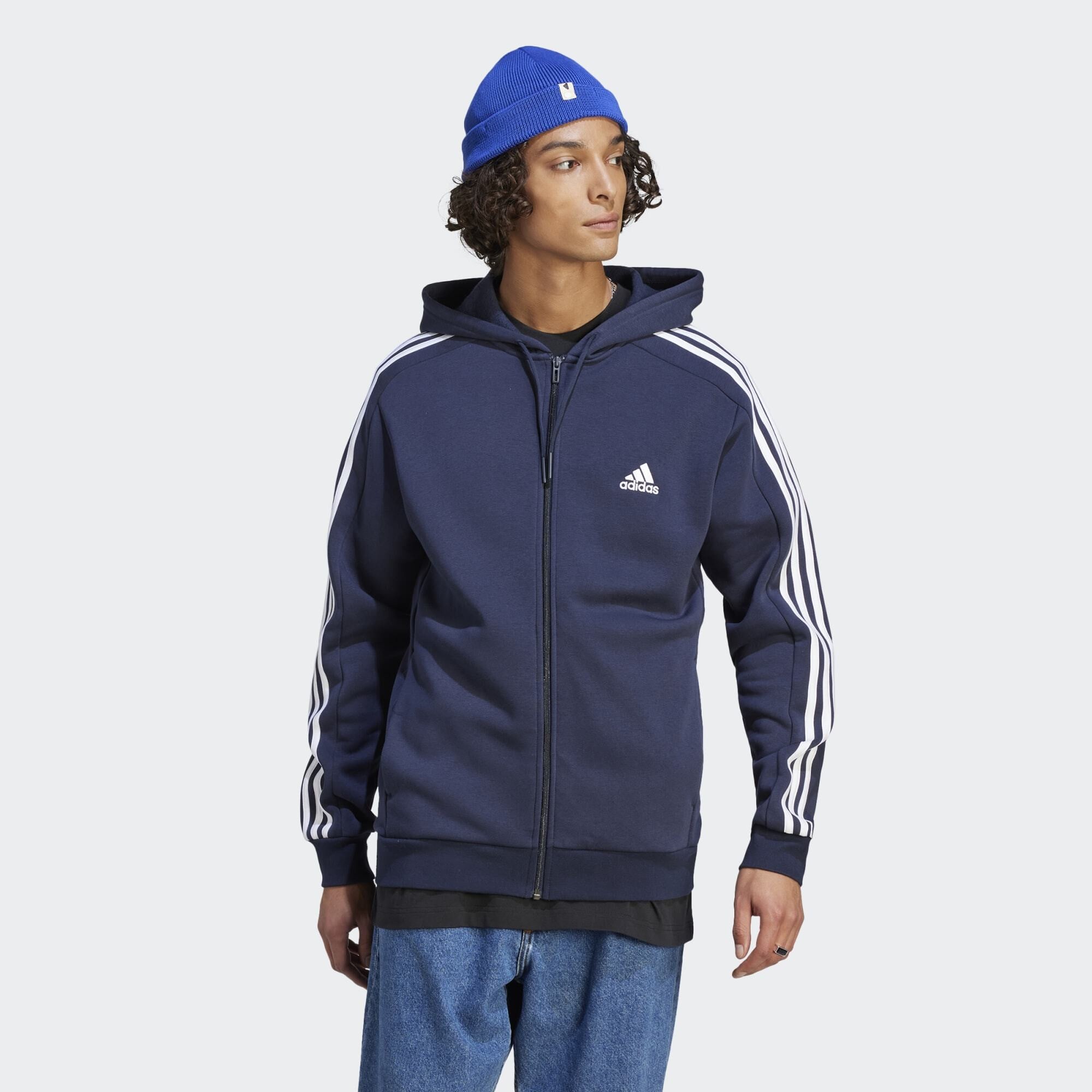 adidas Essentials Fleece 3-Stripes Full-Zip Hoodie (9000155650_24222)