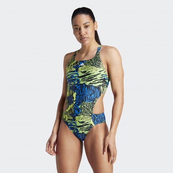 Nike Swim Girls' Rainbow Cloud Dye Crossback One Piece Game Royal