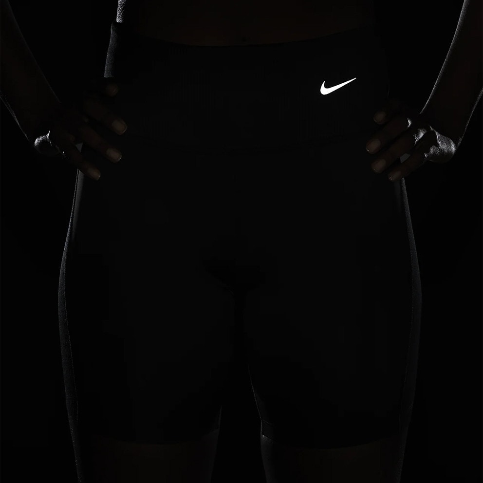 Nike Women's Tight Mid-Rise Ribbed-Panel Running Shorts with Pockets