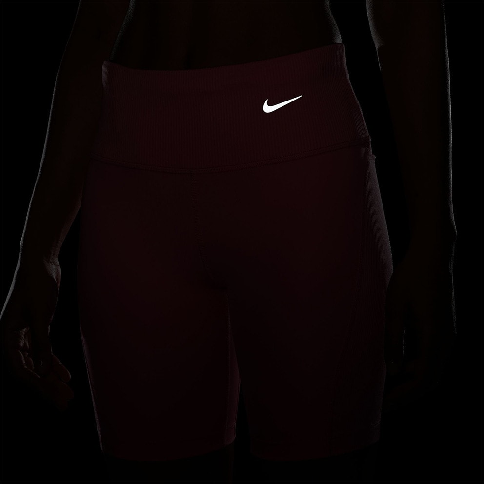 Nike Women's Tight Mid-Rise Ribbed-Panel Running Shorts with Pockets