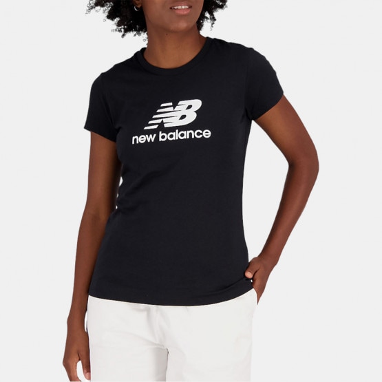 shirt Black WT31546 - BK - Schuhe NEW BALANCE WTSHACB1 Schwarz - New  Balance Essentials Stacked Logo Women\'s T