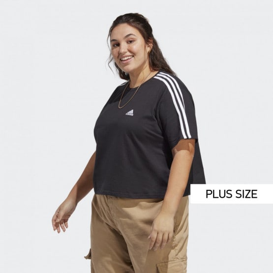 adidas Essentials 3-Stripes Single Jersey Crop Top (Plus