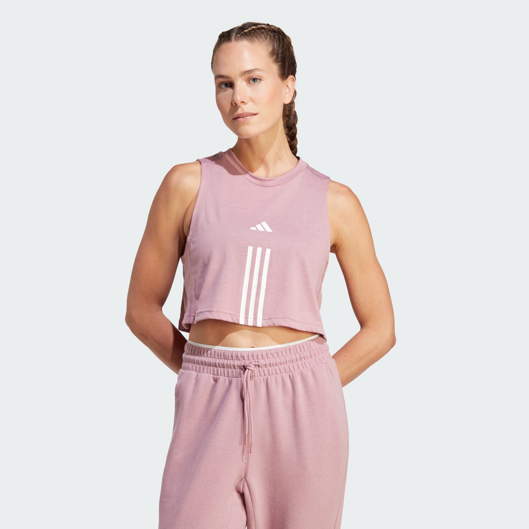 adidas Train Essentials Train Cotton 3-Stripes Crop Tank (9000157334_69553)
