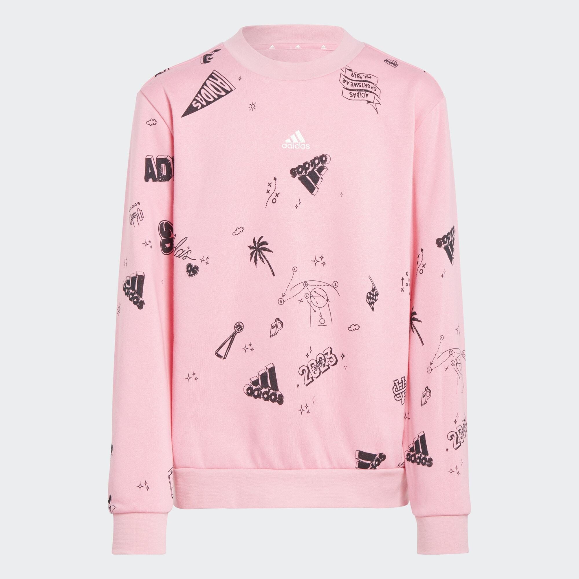 adidas Brand Love Allover Print Crew Sweatshirt Kids (9000157520_71338)