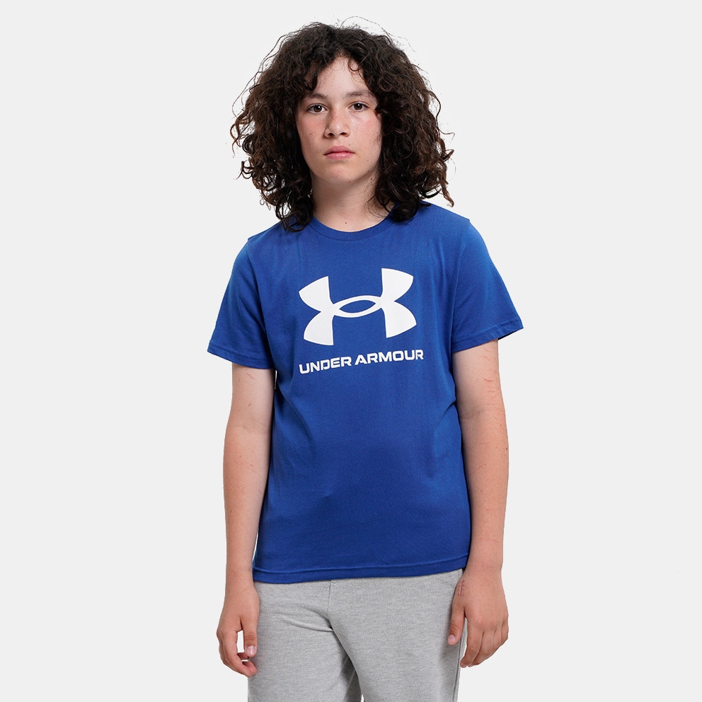 Under Armour Crew Sportstyle Logo Kids' T - Shirt Blue 1363282 - 471 - Mens  Under Armour Crew Fleece Drawstring Joggers