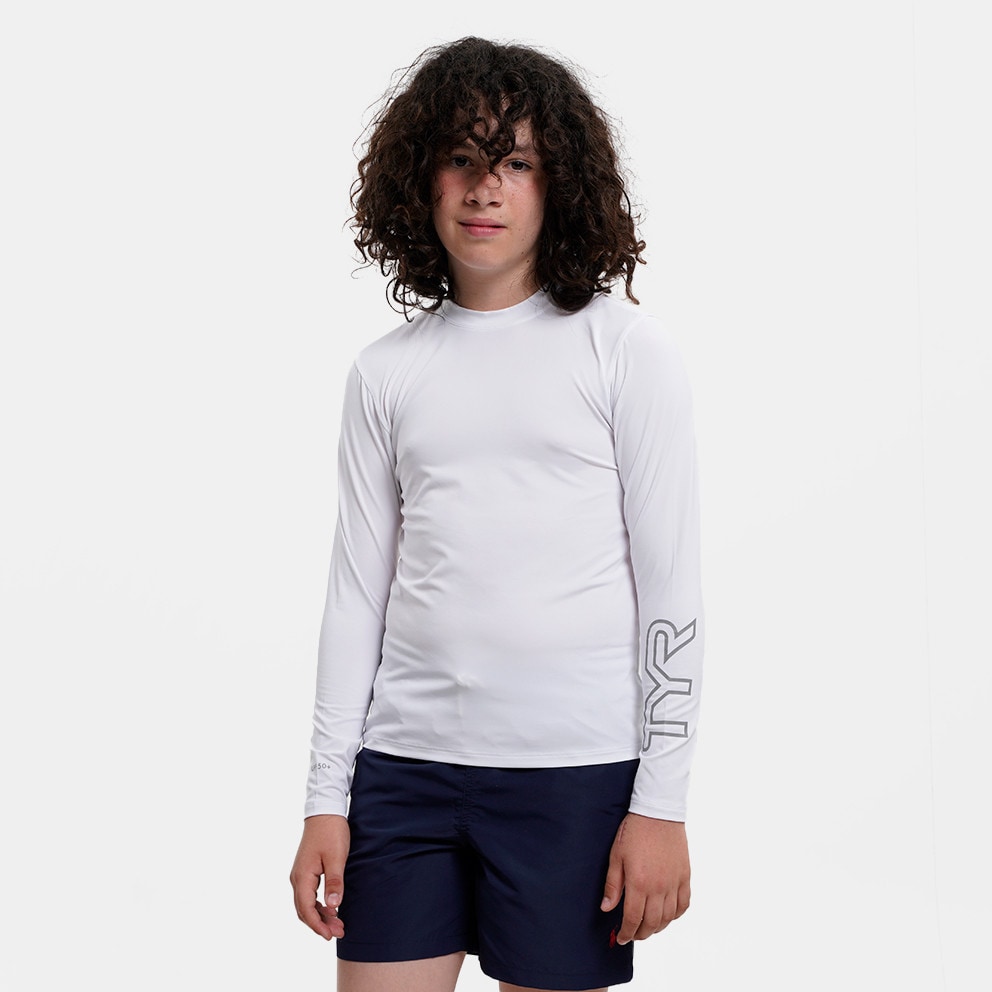 TYR Kids Sundefense Ls Crew Solid