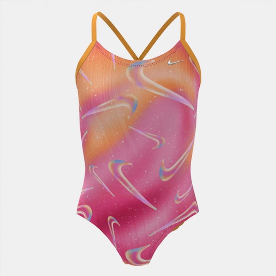 Nike Swim Girls' Rainbow Cloud Dye Crossback One Piece Game Royal