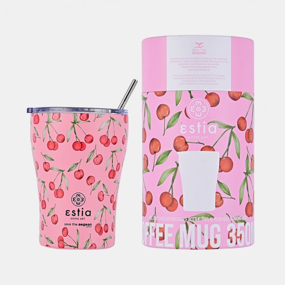 Estia "Save The Aegean" Insulated Coffee Mug with Straw 350ml