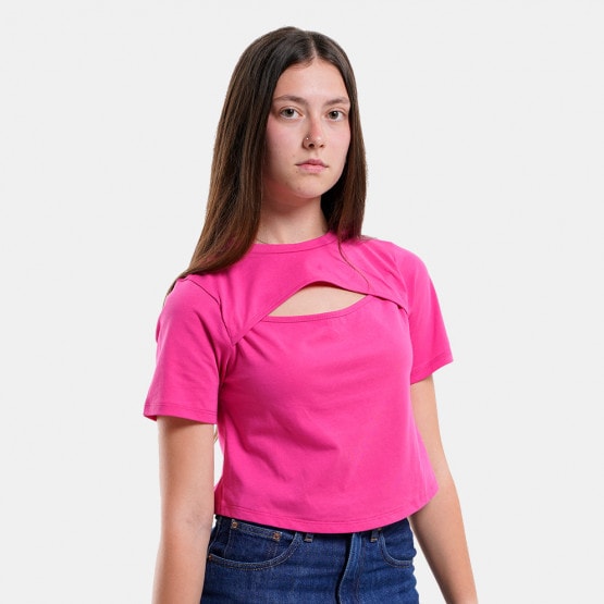 KENDALL & KYLIE  W Crop Open Cut T-Shirt