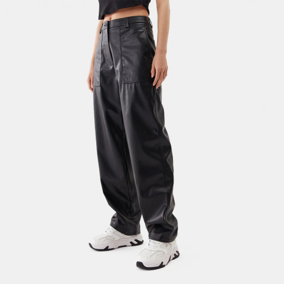Calvin Klein Faux Leather High Rise Straight Women's Pants