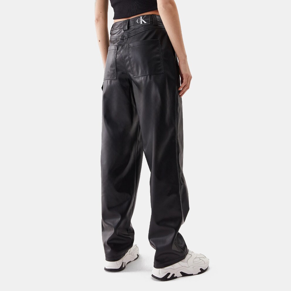 Calvin Klein Faux Leather High Rise Straight Women's Pants