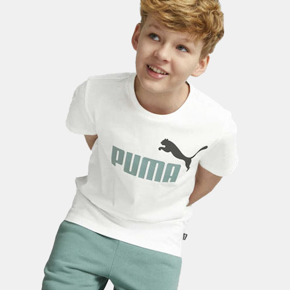 Puma Ess+ 2 Col Logo Kids' T - shirt White 586985 - 66 - footwear puma  velocity nitro 194596 02 puma black lava blast