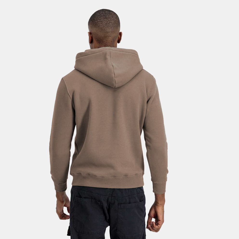 Pullover construct crafted in a soft modal French terry with an attached  drawstring hood - 183 - Alpha Industries Basic Men\'s Hoodie Brown 178312