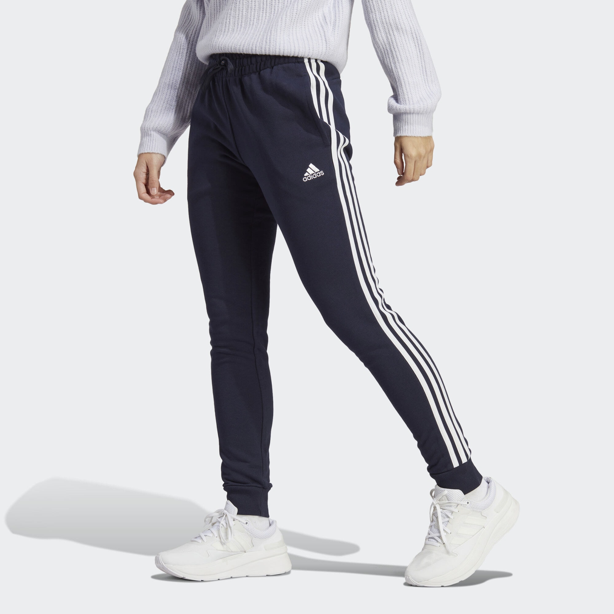 adidas Essentials 3 Stripes French Terry Cuffed Pants Legend Ink