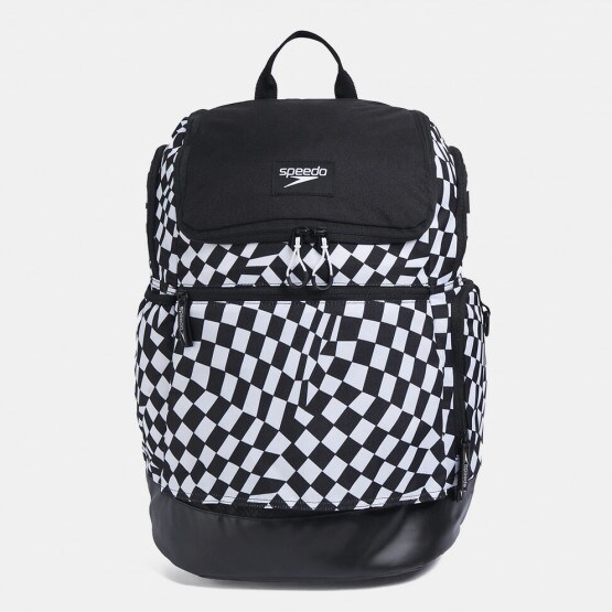 White Checkered Backpack Purse