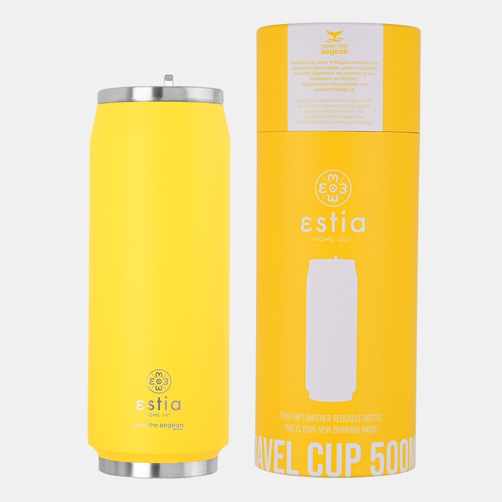 Estia "Save The Aegean" Travel Cup Θερμός με Καλαμάκι 500ml