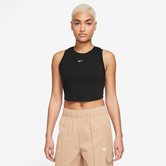 Nike Sportswear Essential Rib Cropped Women's Tank Top Black FB8279-010