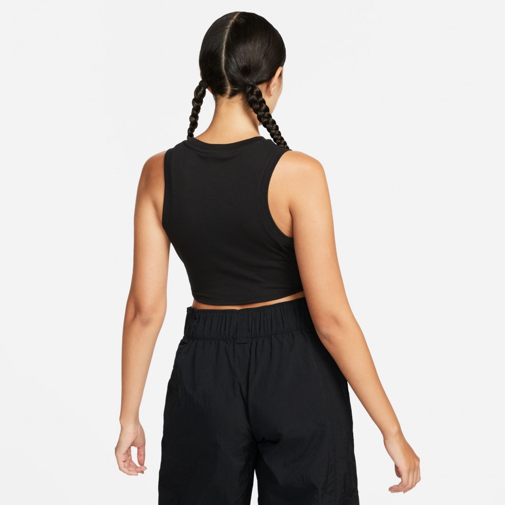 Nike Sportswear Essential Rib Cropped Γυναικεία Αμάνικη Μπλούζα