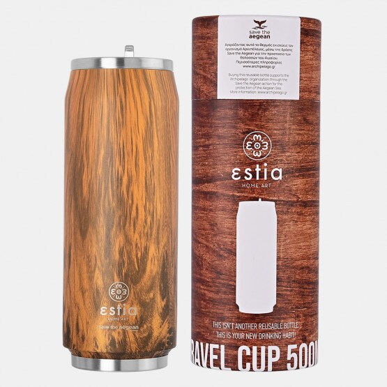 Estia "Save The Aegean" Insulated Travel Cup with Straw 500ml