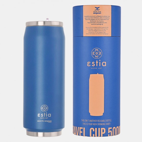 Estia "Save The Aegean" Insulated Travel Cup with Straw 500ml