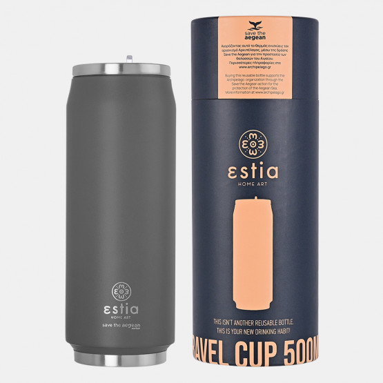 Estia "Save The Aegean" Insulated Travel Cup with Straw 500ml