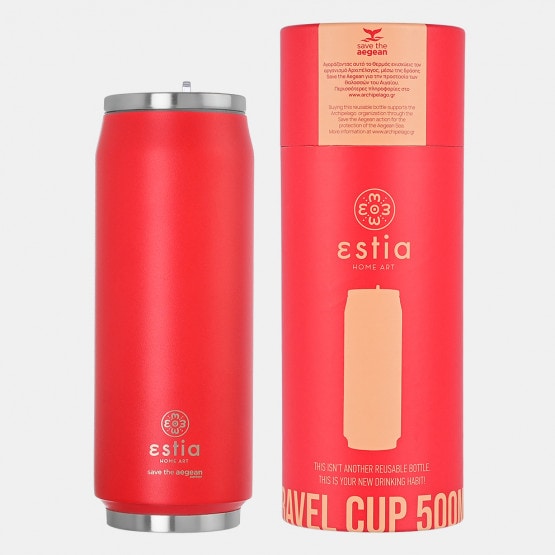 Estia "Save The Aegean" Travel Cup Θερμός με Καλαμάκι 500ml