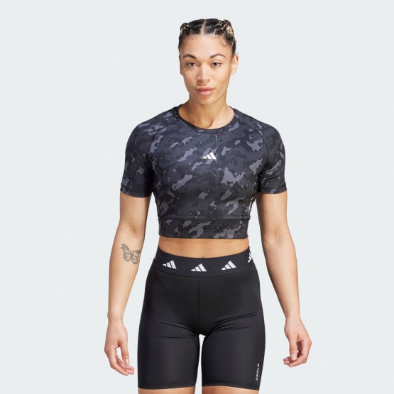 adidas Techfit Camo Print Crop Training Tee