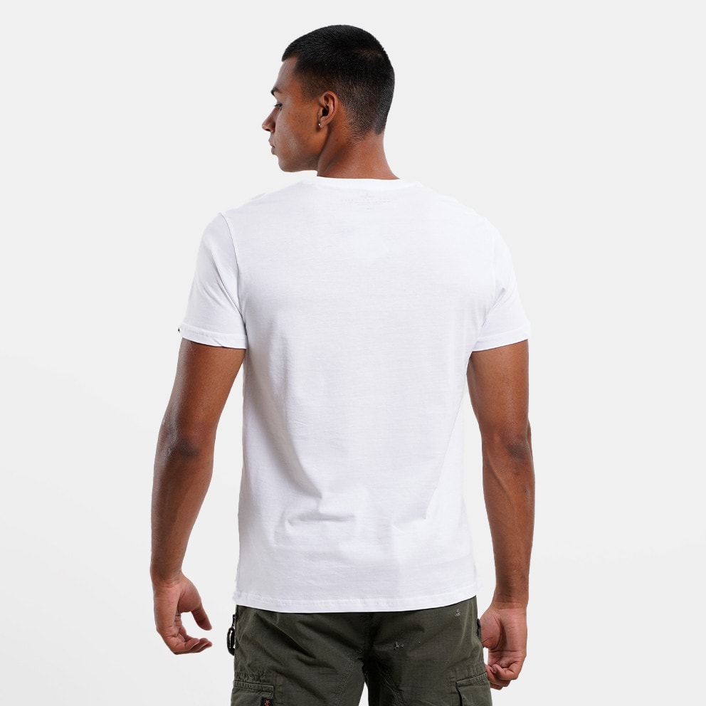 DKNY striped logo-print round-neck T-shirt - Alpha Industries Basic Men's T  - Shirt White 100501 - 09