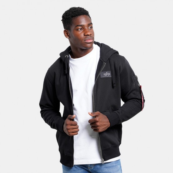 Alpha Industries Back Print Zip 128342-03 Hoody BLACK