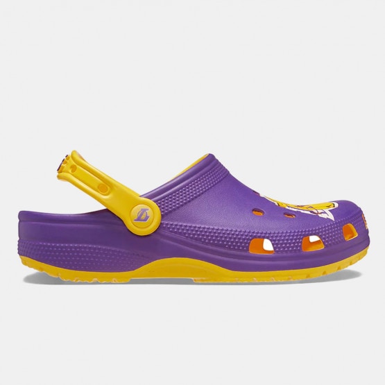Purple and store yellow crocs