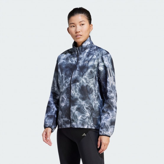 adidas Own The Run Allover Print Hooded Running Windbreak