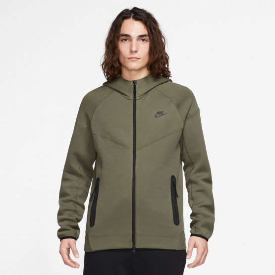 Nike M Nk Tch Flc Fz Wr Hoodie MEDIUM OLIVE/BLACK FB7921-222