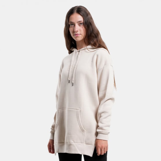 Target Long Side Openings Fleece "Icon" Γυναικεία Μπλούζα με Κουκούλα