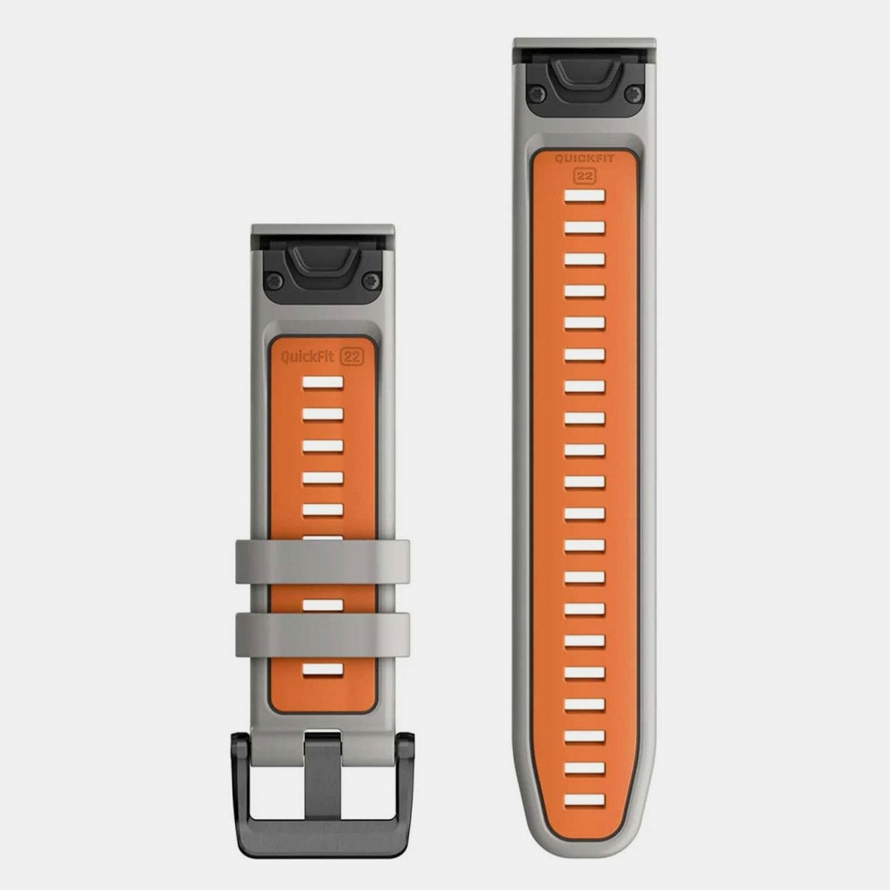 GARMIN Silicone Band Fog Gray with Ember Orange