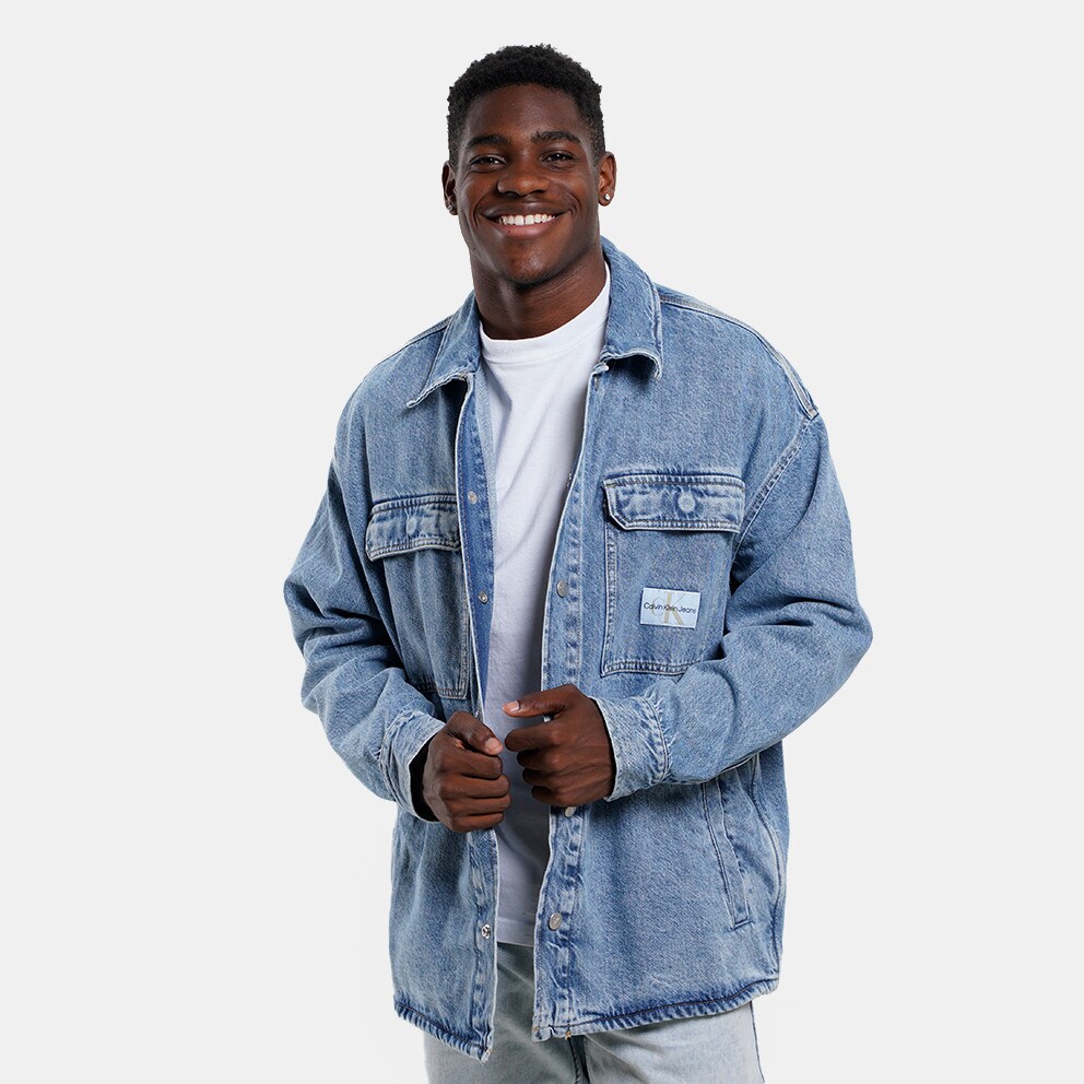 Calvin Klein Boxy Loose Utility Shirt Jacket Denim Light J30J323325 1AA Calvin Klein s Sporty Racerback Bralette is A Must Have