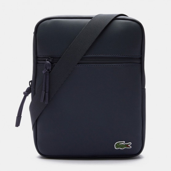 Lacoste: Black Embroidered Crossbody Bag