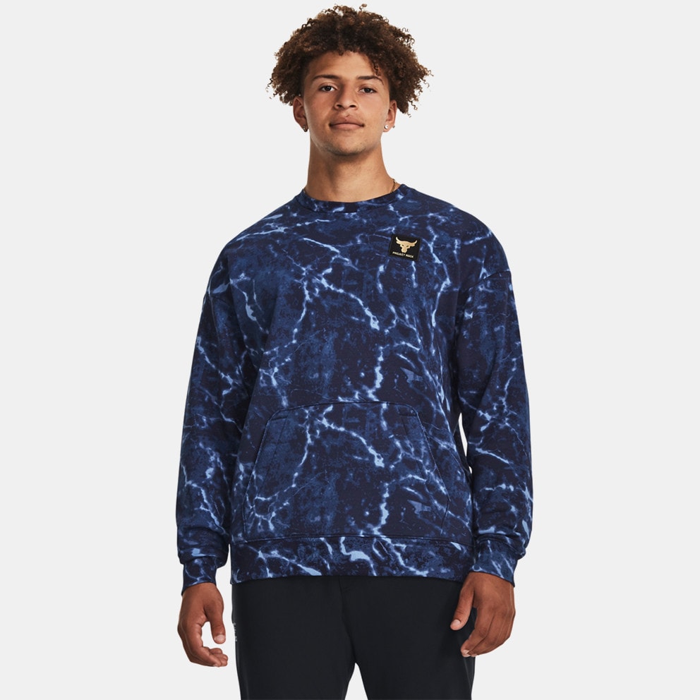 Under Armour Project Rock Rival Fleece Men's Sweatshirt Blue 1380119 - 410  - Sport your golf goals and hit the middle of the greens in Under Armour®  Golf Drive Printed Shorts