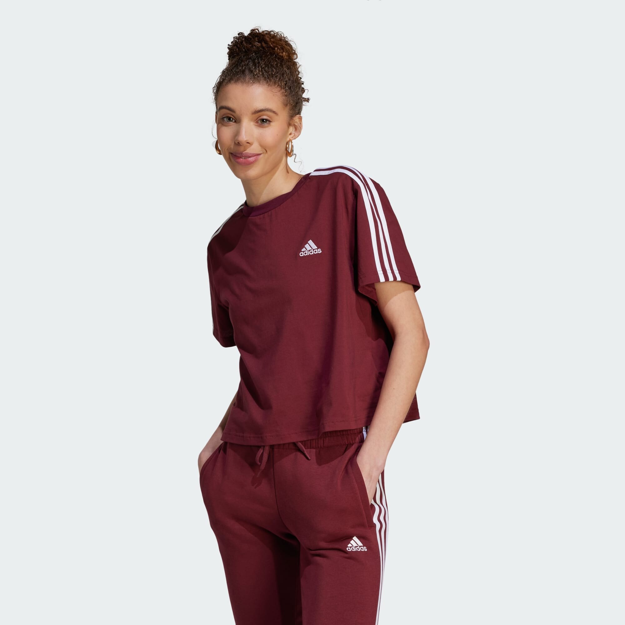 adidas sportswear Essentials 3-Stripes Single Jersey Crop Top (9000166041_69495)