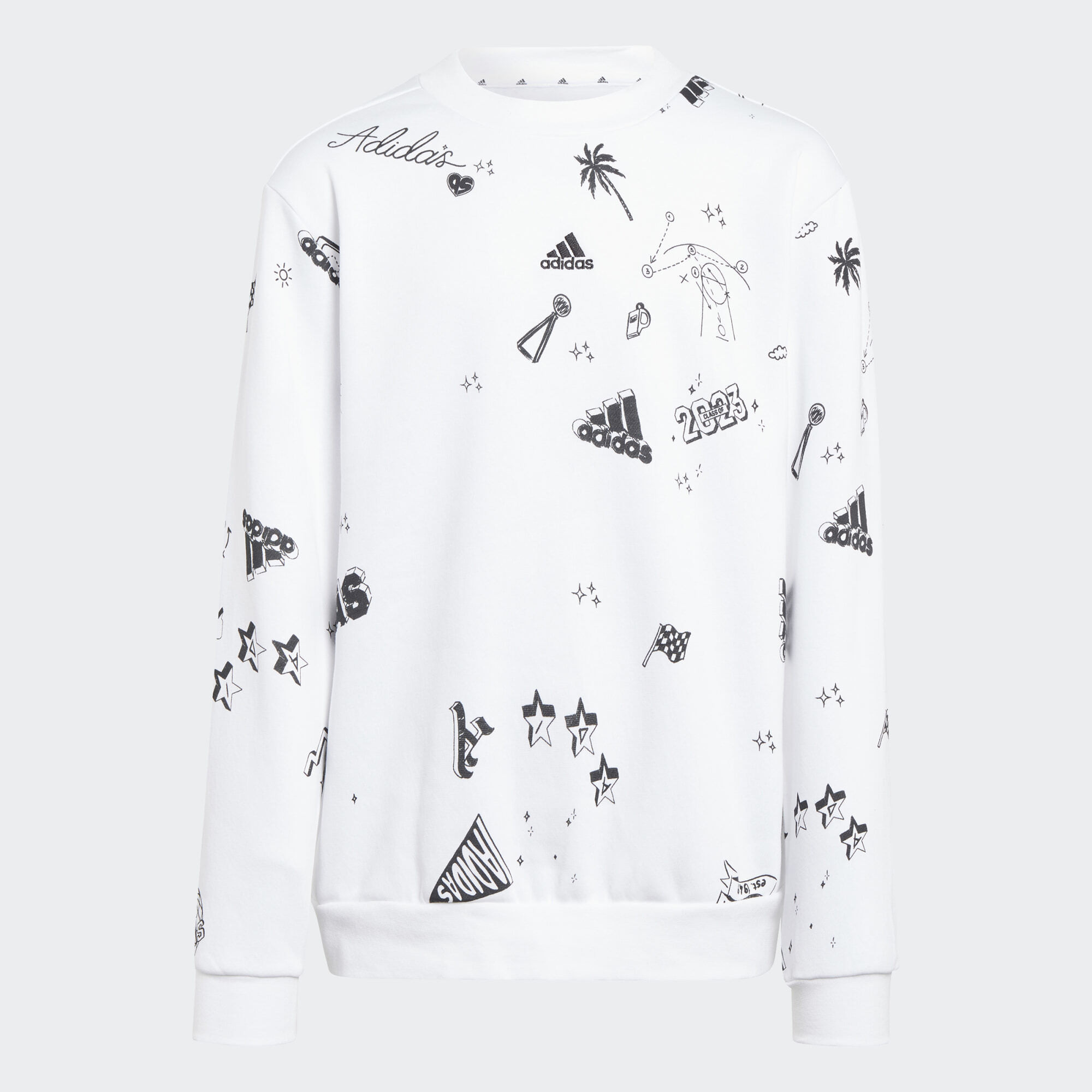 adidas sportswear Brand Love Allover Print Crew Sweatshirt Kids (9000166070_41996)
