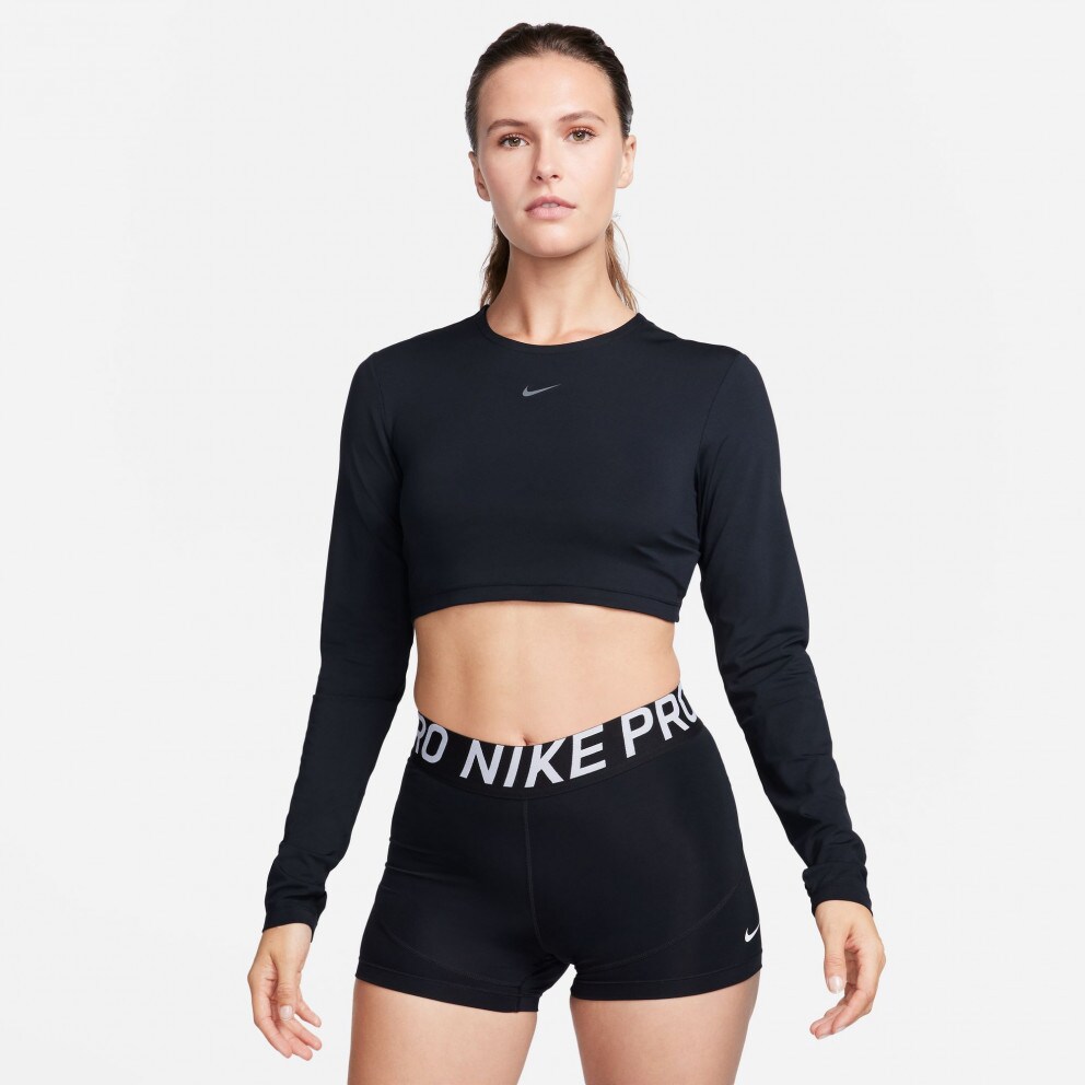 Nike Pro Dri-FIT Crop Γυναικεία Μπλούζα με Μακρύ Μανίκι