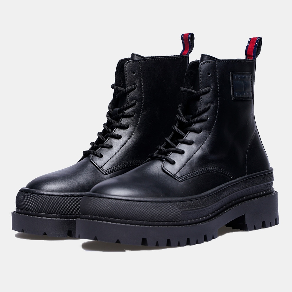 Tommy Jeans Leather Foxing Lace Up Men's Boots