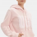 Ugg Rey Fuzzy Logo Γυναικεία Μπλούζα με Κουκούλα