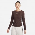 Nike Sportswear Ribbed Women's Cropped Long Sleeves T-shirt