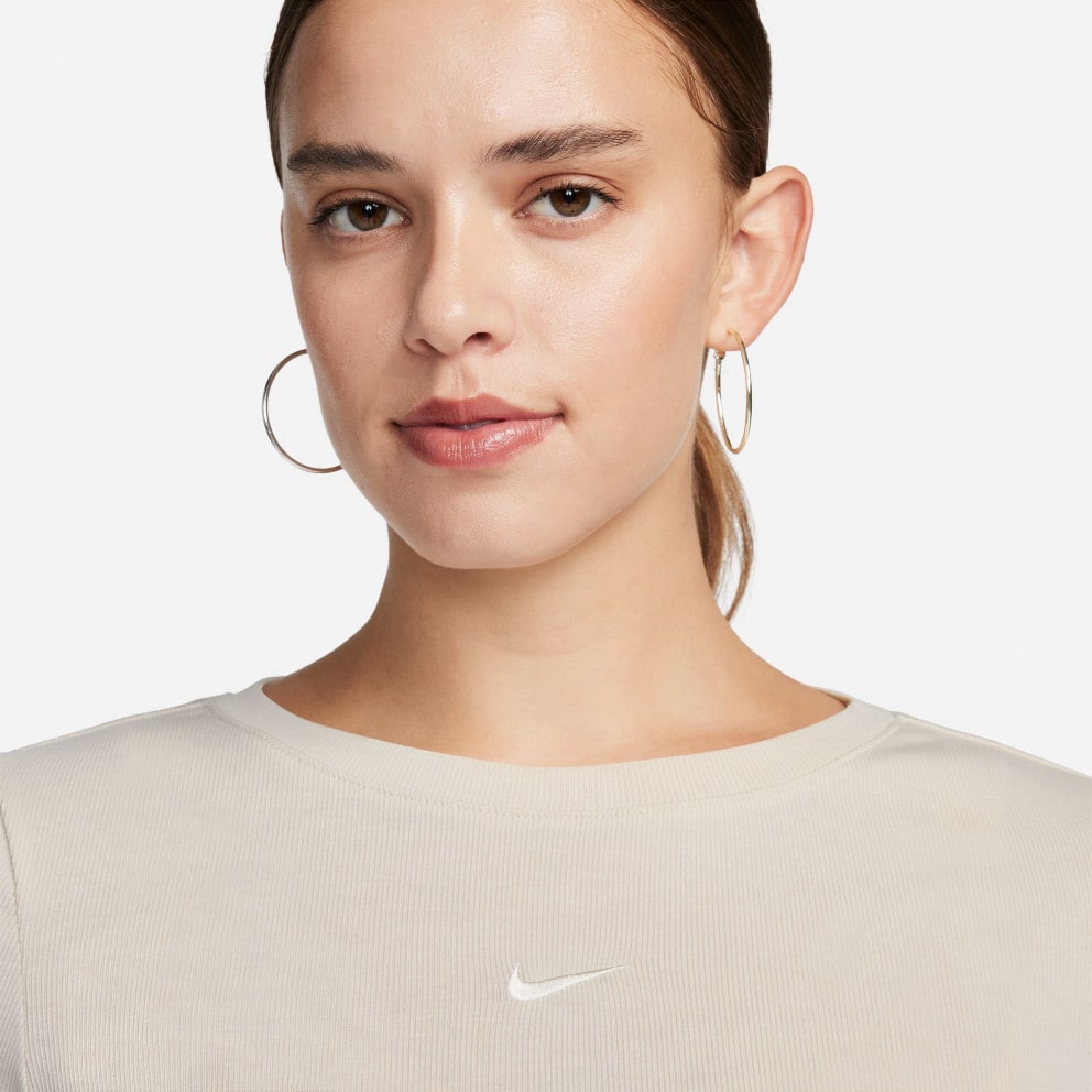 Nike Sportswear Ribbed Women's Cropped Long Sleeves T-shirt