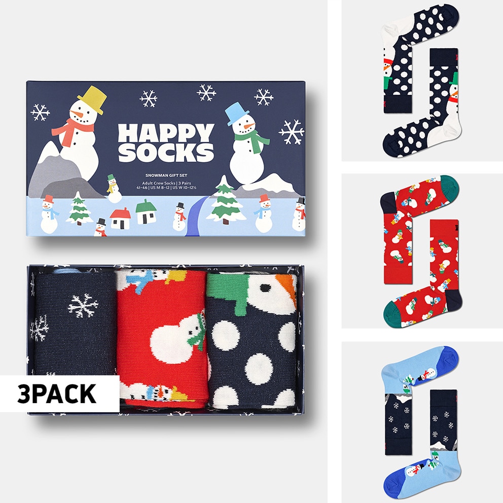 Happy Socks Snowman 3-Pack Unisex Σετ Δώρου